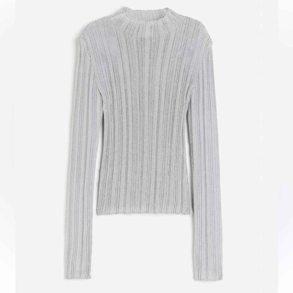 NWT H&M sparkly ribbed mock turtleneck  sz S